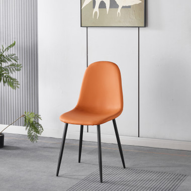 Chaise SIMP Polipiel - Orange - Lot de 4 - Madrid Mobiliario