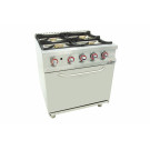 Fourneau à gaz - 4 foyers - 2x7,5  2x5,5 kW - Avec four GN2/1 - Arilex  au meilleur prix sur Restock CHR