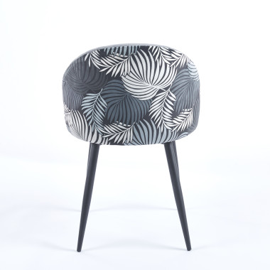 Chaise YUMI Floral - Gris - Madrid Mobiliario