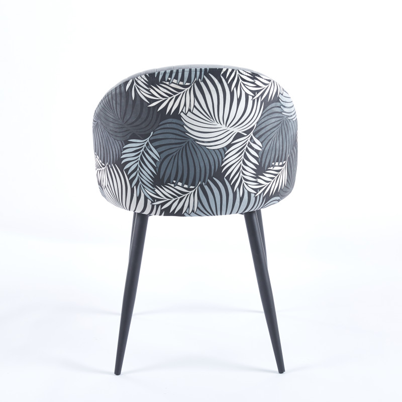 Chaise YUMI Floral - Gris - Madrid Mobiliario