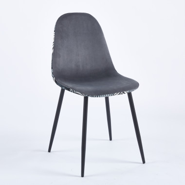 Chaise SIMP Floral - Gris - Lot de 4 - Madrid Mobiliario