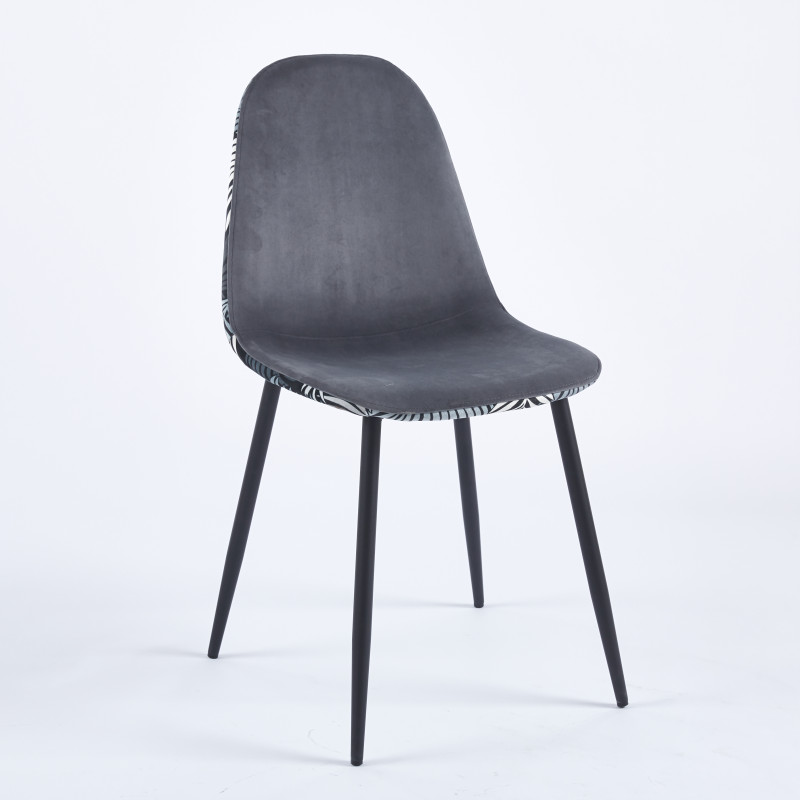 Chaise SIMP Floral - Gris - Lot de 4 - Madrid Mobiliario