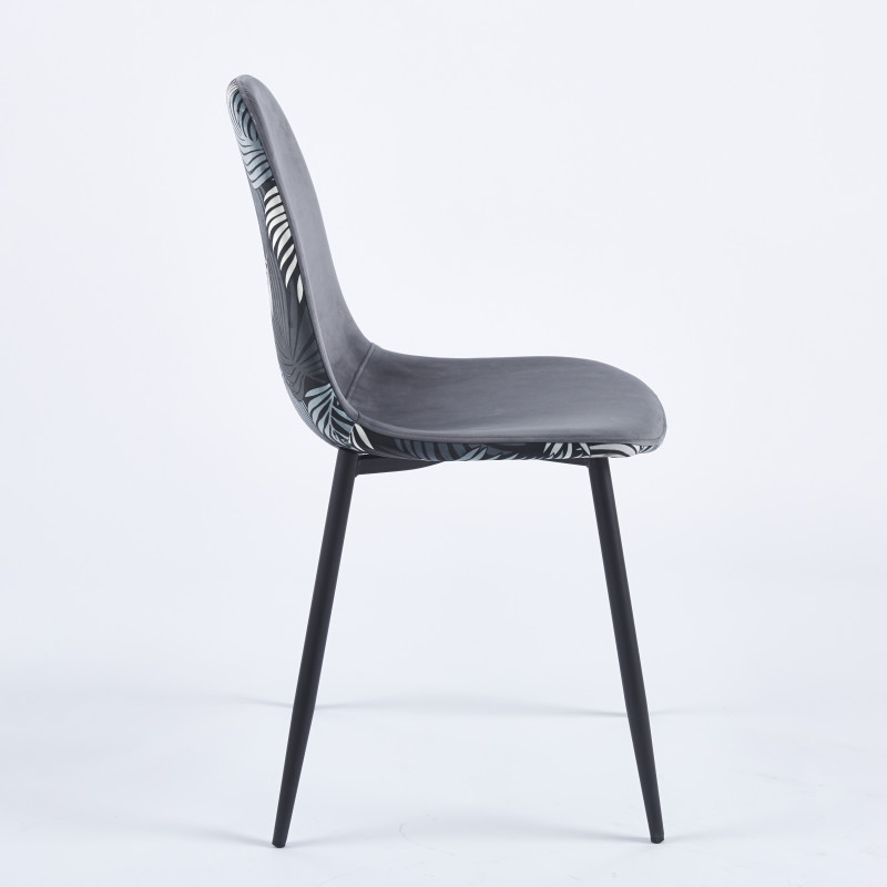Chaise SIMP Floral - Gris - Lot de 4 - Madrid Mobiliario