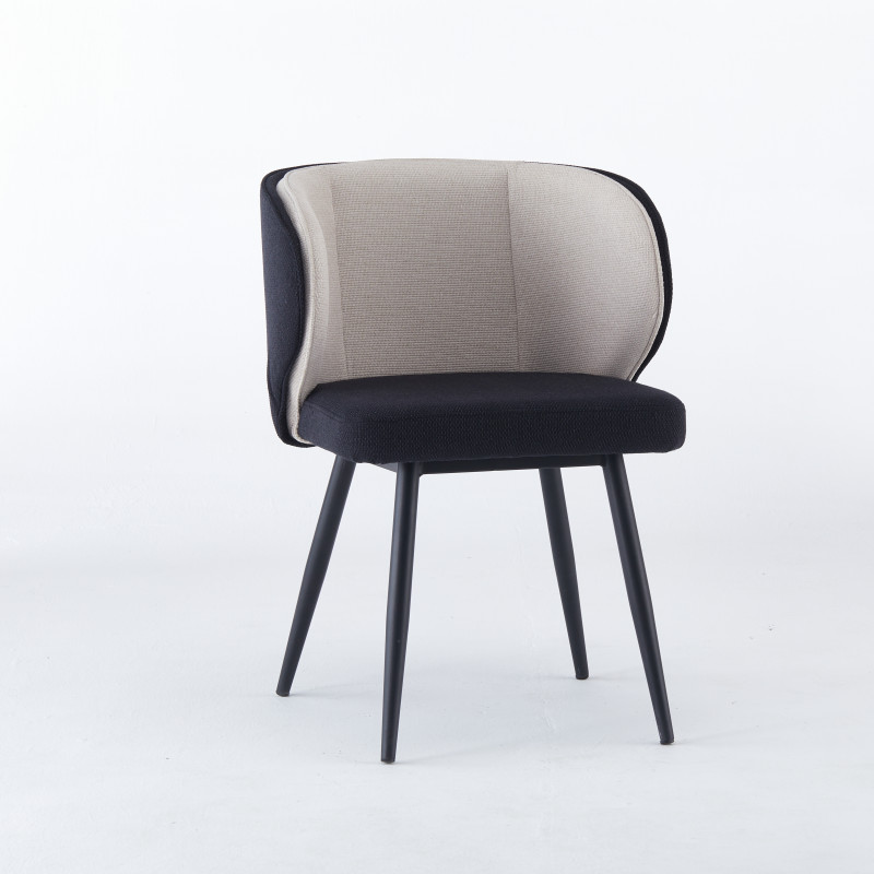 Chaise CELIA - Noir Beige - Lot de 4 - Madrid Mobiliario