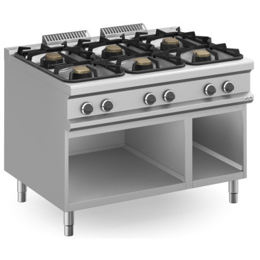 Fourneau à gaz - 6 feux - 2x72x11 kW - Avec meuble - Arilex  au meilleur prix sur Restock CHR