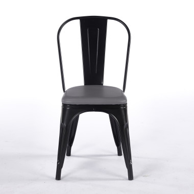Chaise TOIX Tapissé - Gris - Lot de 4 - Madrid Mobiliario