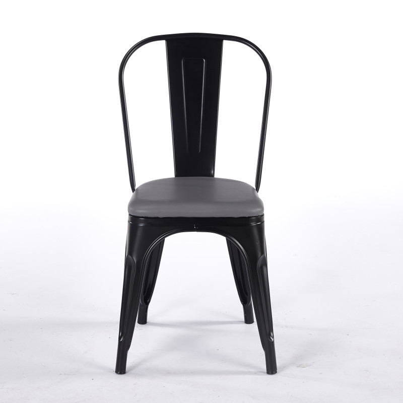 Chaise TOIX Tapissé - Gris - Lot de 4 - Madrid Mobiliario