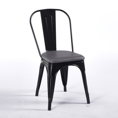 Chaise TOIX Tapissé - Gris - Lot de 4 - Madrid Mobiliario