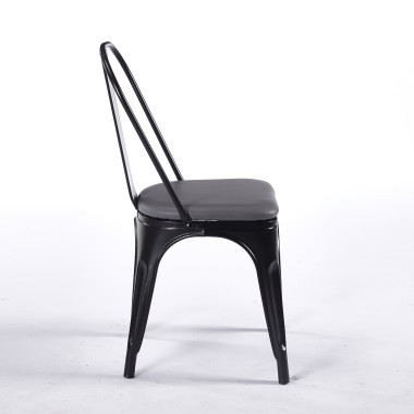 Chaise TOIX Tapissé - Gris - Lot de 4 - Madrid Mobiliario