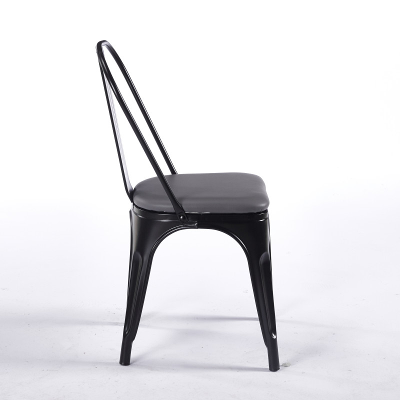 Chaise TOIX Tapissé - Gris - Lot de 4 - Madrid Mobiliario