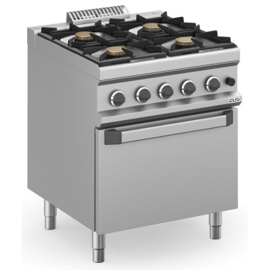 Fourneau à gaz - 4 feux - 4x7 kW - Avec four à gaz - Arilex  au meilleur prix sur Restock CHR