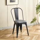 Chaise TOIX Tapissé - Gris - Lot de 4 - Madrid Mobiliario