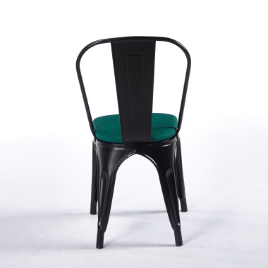 Chaise TOIX Tapissé - Vert - Lot de 4 - Madrid Mobiliario