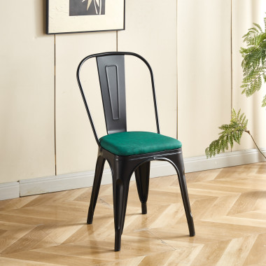 Chaise TOIX Tapissé - Vert - Lot de 4 - Madrid Mobiliario