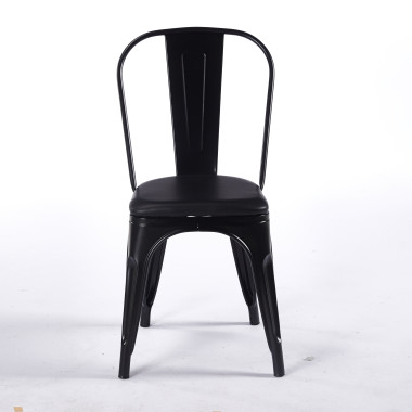 Chaise TOIX Tapissé - Noir - Lot de 4 - Madrid Mobiliario