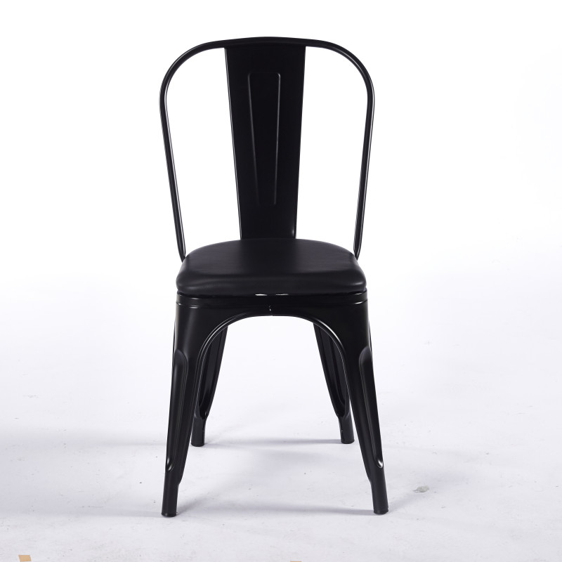 Chaise TOIX Tapissé - Noir - Lot de 4 - Madrid Mobiliario