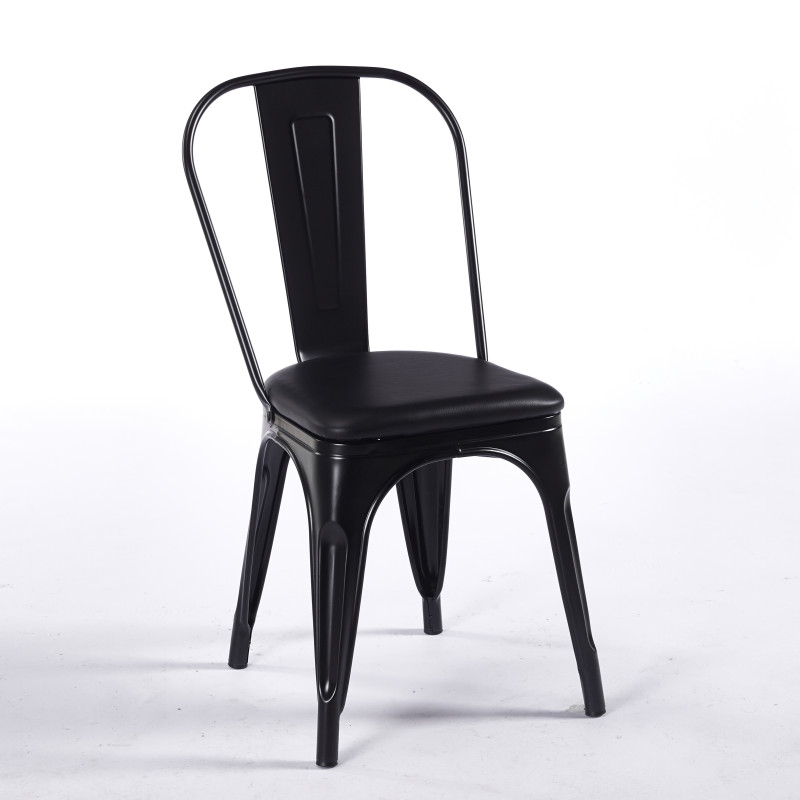 Chaise TOIX Tapissé - Noir - Lot de 4 - Madrid Mobiliario