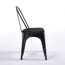 Chaise TOIX Tapissé - Noir - Lot de 4 - Madrid Mobiliario