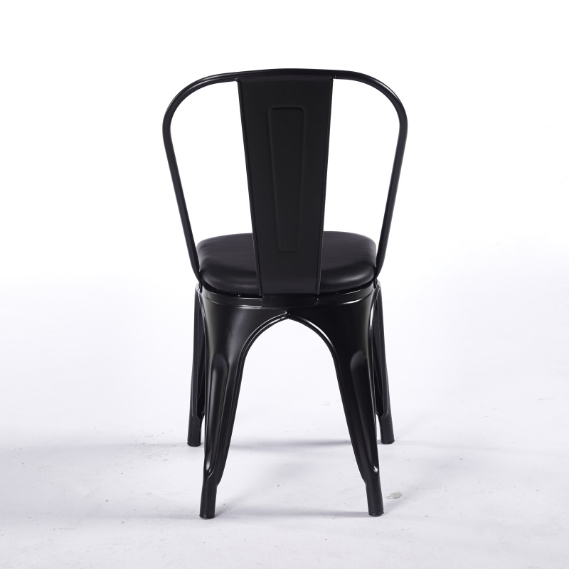 Chaise TOIX Tapissé - Noir - Lot de 4 - Madrid Mobiliario