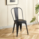 Chaise TOIX Tapissé - Noir - Lot de 4 - Madrid Mobiliario