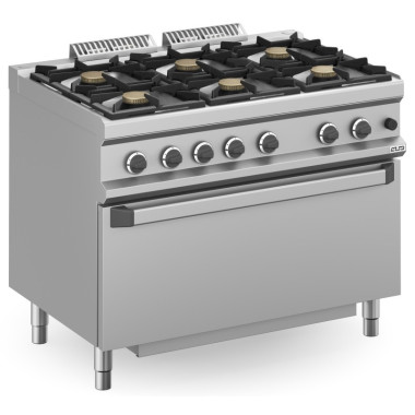 Fourneau à gaz - 6 feux - 6x7 kW - Avec four à gaz - Arilex  au meilleur prix sur Restock CHR