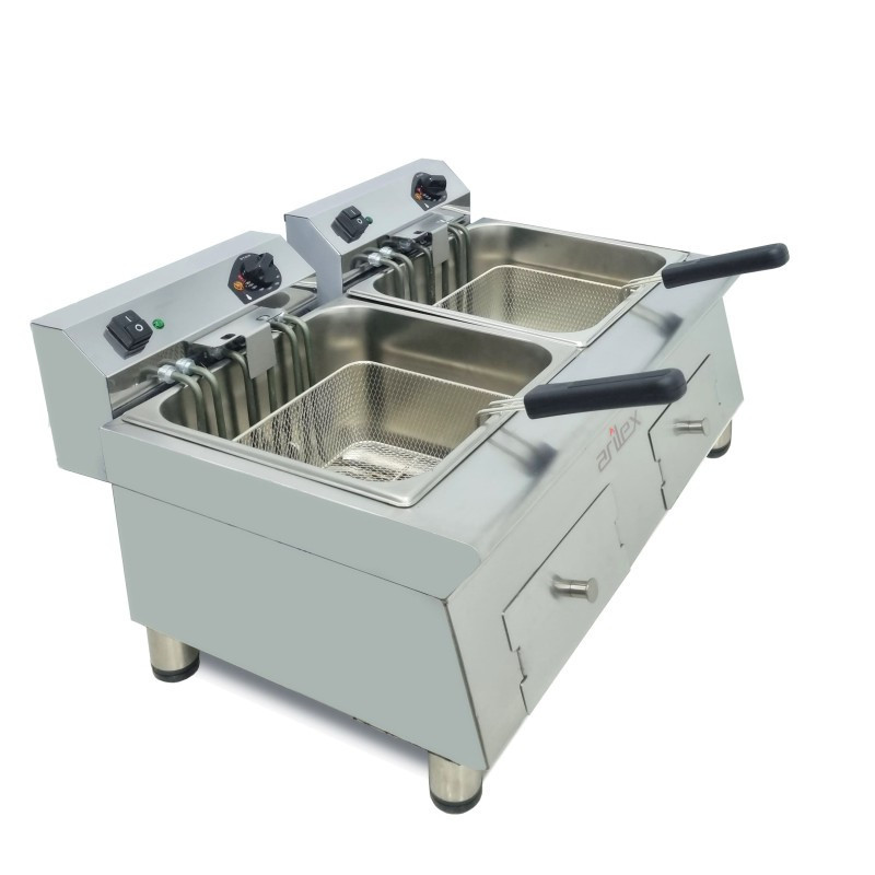 Friteuse électrique - 1212L - Double cuve - Triphasée - Arilex  au meilleur prix sur Restock CHR