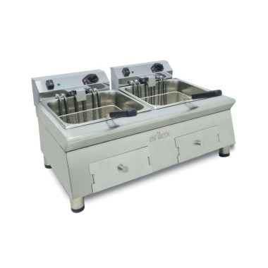 Friteuse électrique - 1212L - Double cuve - Triphasée - Arilex  au meilleur prix sur Restock CHR