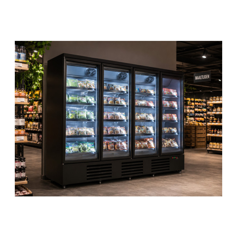 Armoire réfrigérée négative avec 4 portes en verre noir JDE2025F BL - Combisteel  au meilleur prix sur Restock CHR