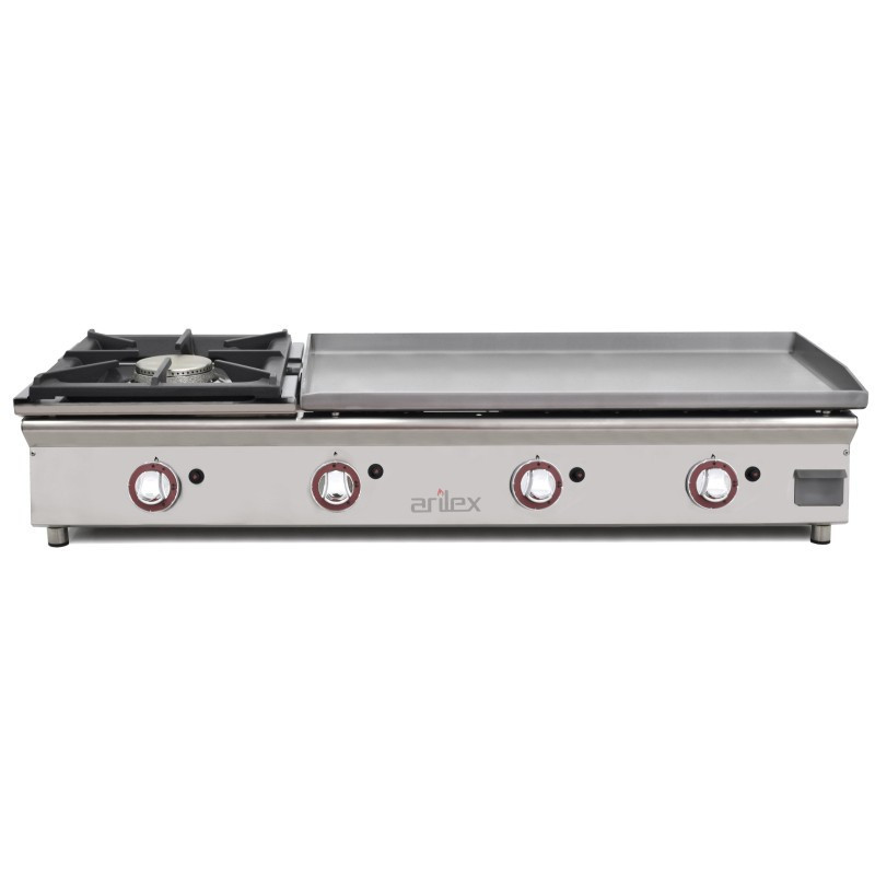 Plancha à gaz - 80 cm - Acier 6 mm  foyer 6 kW - Arilex  au meilleur prix sur Restock CHR