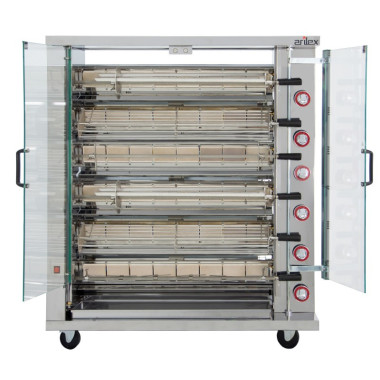 Rôtissoire à gaz - 6 broches - Grande capacité - Arilex  au meilleur prix sur Restock CHR