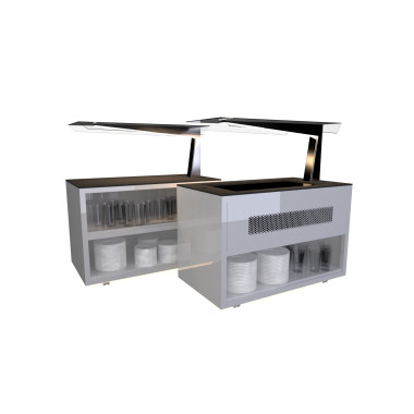 Buffet Portatif Chaud - 700 mm - 2 Bacs GN 1/1 - Noir - Sayl  au meilleur prix sur Restock CHR