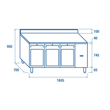 Comptoir réfrigéré GN1/1 MOTEUR À DISTANCE QRG 3200SG - Cool Head  au meilleur prix sur Restock CHR