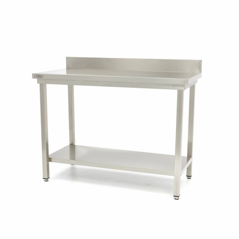 Table en acier inoxydable - 160 x 60 cm - Hauteur réglable - avec dosseret - Maxima  au meilleur prix sur Restock CHR