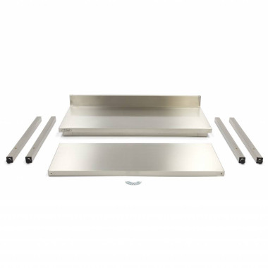 Table en acier inoxydable - 160 x 60 cm - Hauteur réglable - avec dosseret - Maxima  au meilleur prix sur Restock CHR