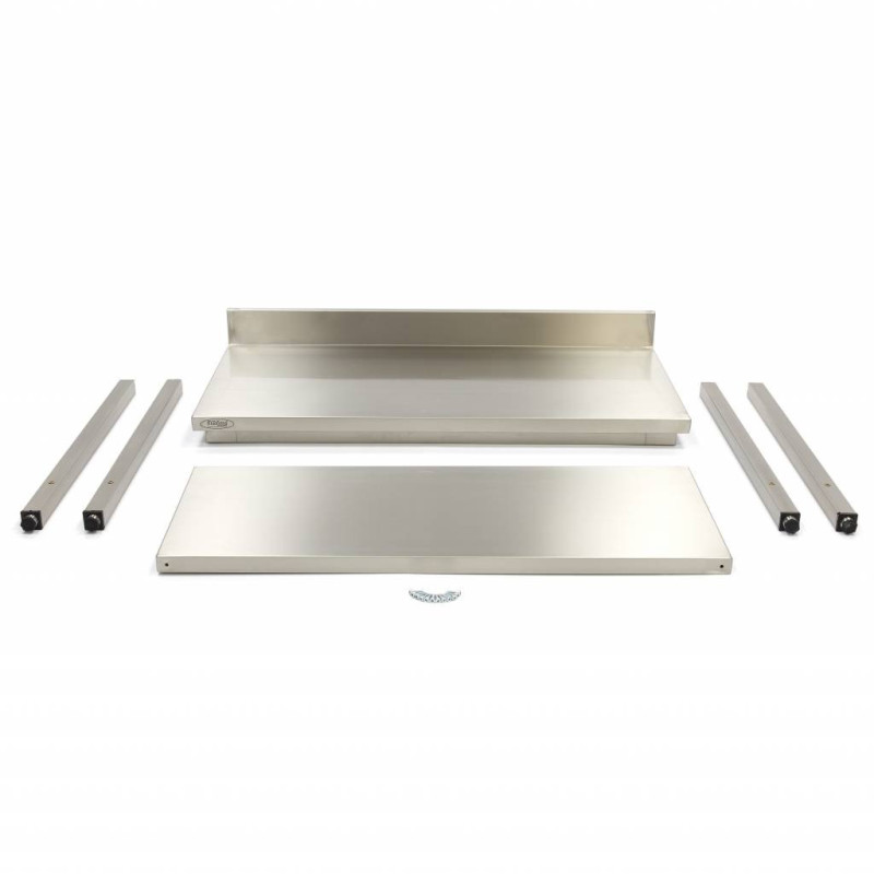 Table en acier inoxydable - 160 x 60 cm - Hauteur réglable - avec dosseret - Maxima  au meilleur prix sur Restock CHR