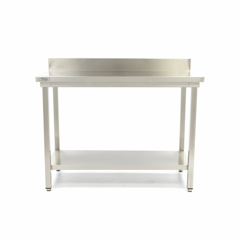 Table en acier inoxydable - 160 x 60 cm - Hauteur réglable - avec dosseret - Maxima  au meilleur prix sur Restock CHR