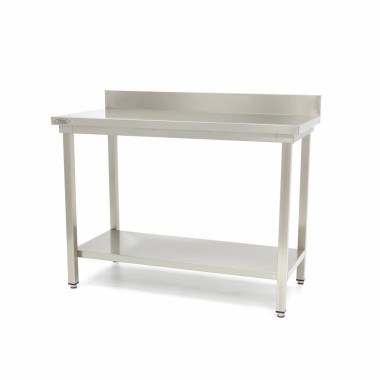 Table en acier inoxydable - 180 x 60 cm - Hauteur réglable - avec dosseret - Maxima  au meilleur prix sur Restock CHR