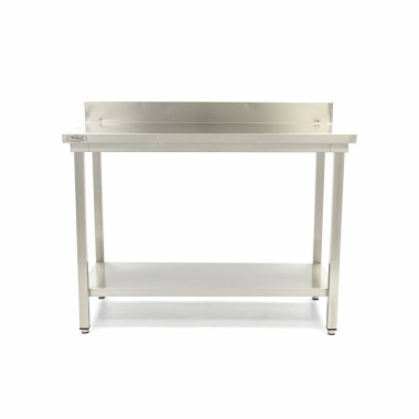 Table en acier inoxydable - 80 x 70cm - Hauteur ajustable - avec dosseret - Maxima  au meilleur prix sur Restock CHR