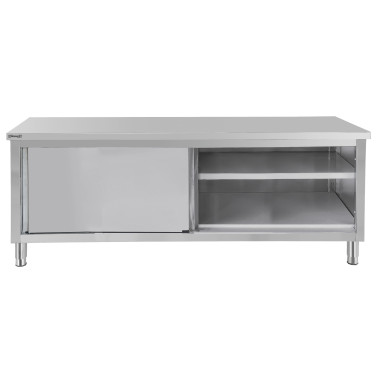 Table de travail inox professionnelle - 600 - Portes coulissantes - 1200mm - Casselin  au meilleur prix sur Restock CHR