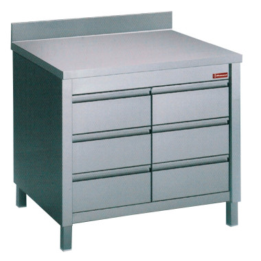 Table sur armoire avec 6 tiroirs GN 1 / 1 - Diamond  au meilleur prix sur Restock CHR