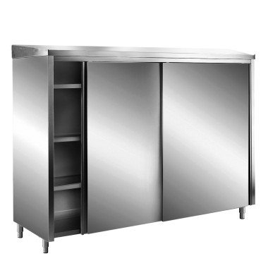 Armoire inox - AISI430 - 1400x700x2140mm - 2 portes - 3 étagères - Toit incliné - Saro  au meilleur prix sur Restock CHR