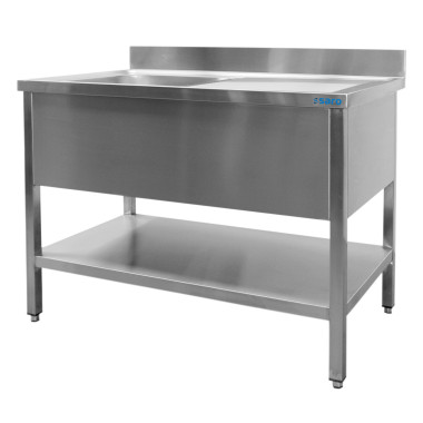 Évier Inox - 1000x600x850mm - 1 Bac Gauche - Sans Étagère - Dosseret - Saro  au meilleur prix sur Restock CHR