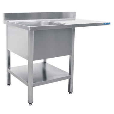 Station Évier - 1400x600x850mm - 1 Bac Gauche - Étagère Drainage - Dosseret - Saro  au meilleur prix sur Restock CHR
