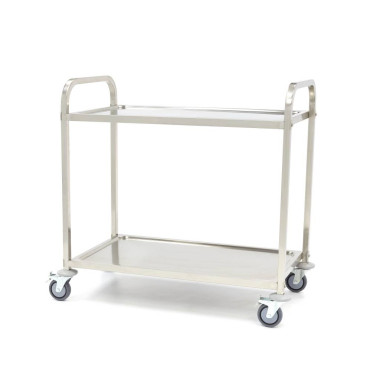 Chariot de service en acier inoxydable - 2 étagères - Maxima  au meilleur prix sur Restock CHR
