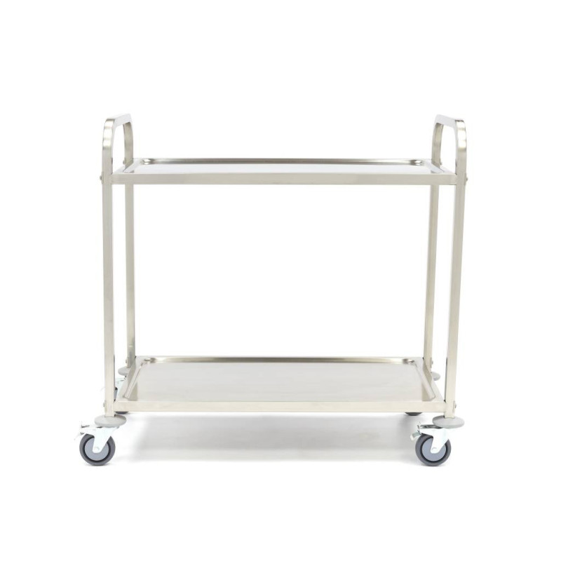 Chariot de service en acier inoxydable - 2 étagères - Maxima  au meilleur prix sur Restock CHR