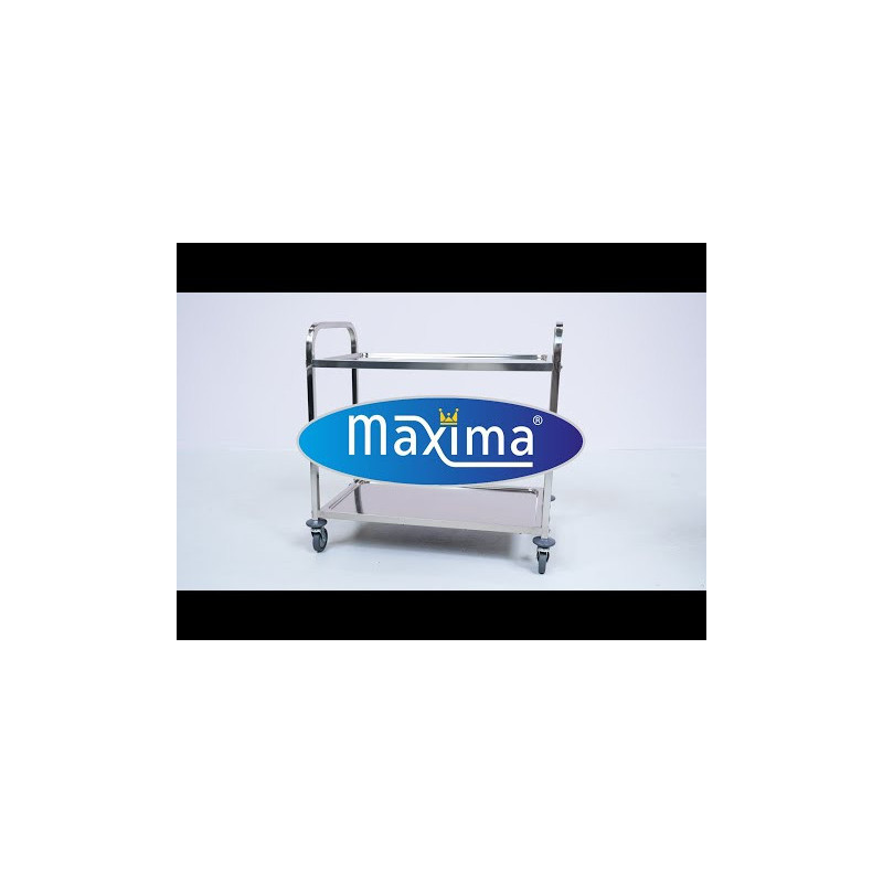 Chariot de service en acier inoxydable - 2 étagères - Maxima  au meilleur prix sur Restock CHR