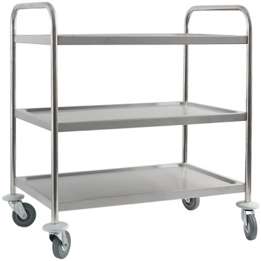 Chariot de service en acier inoxydable, pliable, à 3 étagères - Stalgast  au meilleur prix sur Restock CHR
