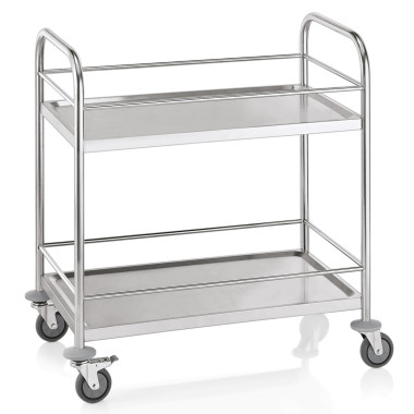 Chariot de service 85 x 53 x 95 cm 2 tablettes avec rambarde inox CARGO professionnel - Was Germany  au meilleur prix sur Restoc