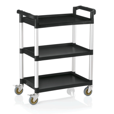 Aluminium, Polypropylène Chariot de service 82 x 41 x 95 cm 3 tablettes polypropylène aluminium professionnel - Was Germany  au 