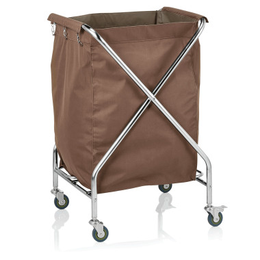 Acier inox chrome-nickel, polyester Chariot à linge 60 x 60 x 100 marron inox. polyester professionnel - Was Germany  au meilleu